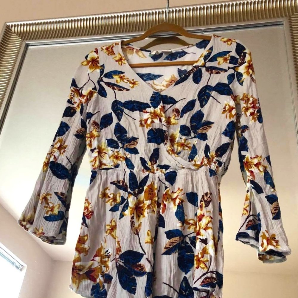Floral Long Sleeve Romper |  Mimi Chica  | Small